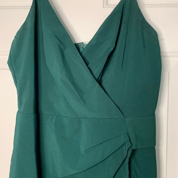 Forest Green V-Neck Fashion Nova Dress Women’s Small I Want You Back Surplice - Picture 2 of 4